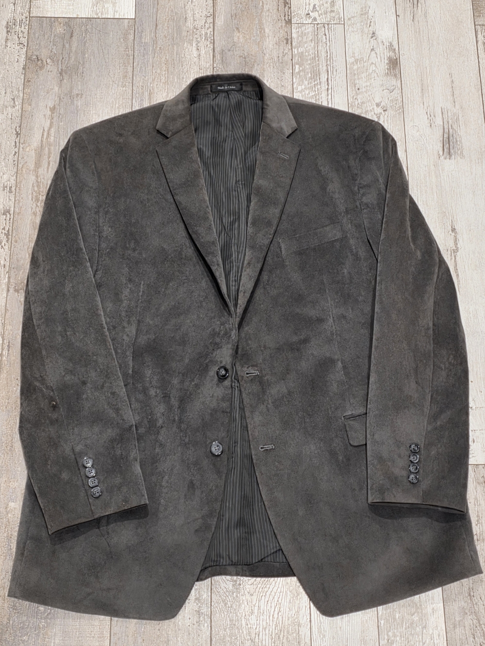 48L Men's Calvin Klein Gray Corduroy Blazer 2 Button Sport Coat